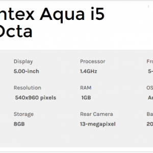Intex Aqua i5 Octa Harga dan Spesifikasi, Hp Android Murah